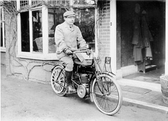 Doyle on a motorbike